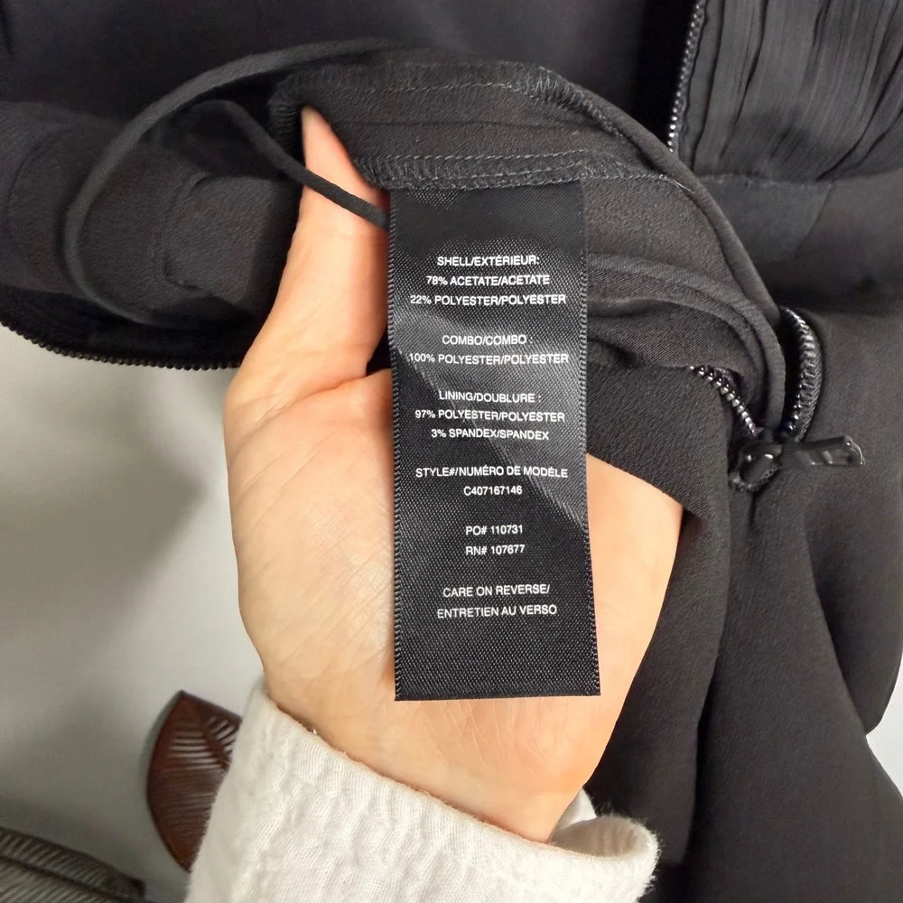 E1 Alice + Olivia Black Pleated Open Back Sleeveless Jumpsuit Size 0 - Picture 10 of 12